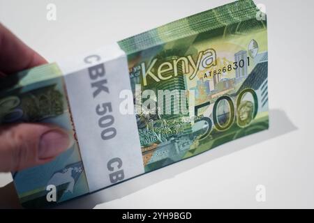 Paquet complet de 500 billets kényans. Banque D'Images