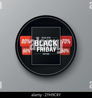 Conception de bannière pour Black Friday. Solde du vendredi fou Illustration de Vecteur