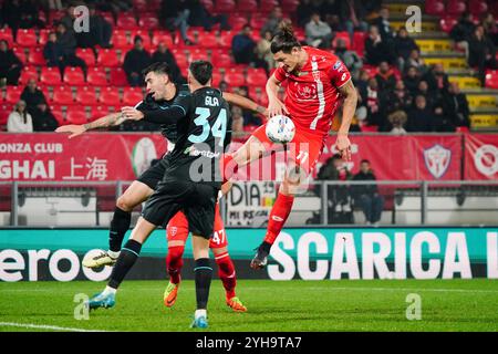 Monza, Italie. 10 novembre 2024. Milan Djuric (AC Monza) lors du championnat italien Serie A match de football entre l'AC Monza et le SS Lazio le 10 novembre 2024 au stade U-Power de Monza, en Italie. Crédit : Luca Rossini/E-Mage/Alamy Live News crédit : Luca Rossini/E-Mage/Alamy Live News Banque D'Images