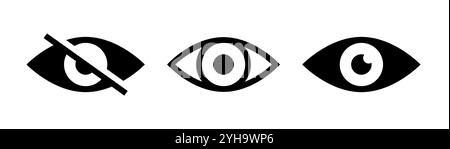 Icône de vecteur privé de vue masquée de mot de passe oculaire. Conception d'icône Web look de mot de passe d'œil caché. Illustration de Vecteur