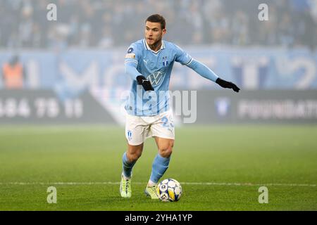 Malmoe, Suède. 10 novembre 2024. Busanello (25) de Malmoe FF vu lors du match Allsvenskan entre Malmoe FF et Brommapojkarna à Eleda Stadion à Malmoe crédit : Gonzales photo/Alamy Live News Banque D'Images
