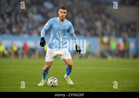 Malmoe, Suède. 10 novembre 2024. Busanello (25) de Malmoe FF vu lors du match Allsvenskan entre Malmoe FF et Brommapojkarna à Eleda Stadion à Malmoe crédit : Gonzales photo/Alamy Live News Banque D'Images