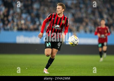Malmoe, Suède. 10 novembre 2024. Alexander Abrahamsson de Brommapojkarna vu lors du match Allsvenskan entre Malmoe FF et Brommapojkarna à Eleda Stadion à Malmoe. Crédit : Gonzales photo/Alamy Live News Banque D'Images