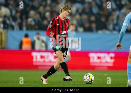 Malmoe, Suède. 10 novembre 2024. Charlie Antonelius de Brommapojkarna vu lors du match Allsvenskan entre Malmoe FF et Brommapojkarna à Eleda Stadion à Malmoe. Crédit : Gonzales photo/Alamy Live News Banque D'Images