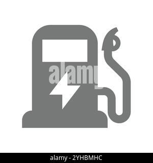 Icône de vecteur de chargeur de voiture électrique. Pompe de station-service avec symbole de charge. Illustration de Vecteur