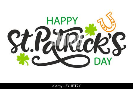Joyeuse Saint Patricks Day bannière typographie vectorielle Illustration de Vecteur