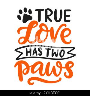 Drôle chien Saint-Valentin citation lettrée à la main Illustration de Vecteur