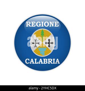 Bouton drapeau Calabria Illustration de Vecteur