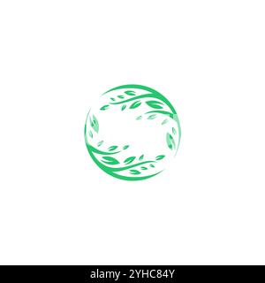Logo Circle Leaf Green. Vecteur de logo organique Illustration de Vecteur