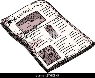 rétro vieux vecteur dessiné à la main par esquisse de journal Illustration de Vecteur