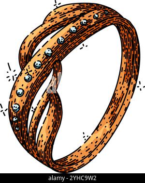 esquisse de bijoux de bague en or dessin à la main vecteur Illustration de Vecteur