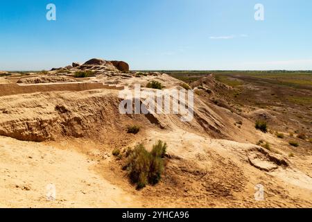 Toprak-Kala ou « ville de la Terre ». Toprak-Kala ruines de l'ancienne colonie et forteresse est un monument exceptionnel de la culture de Khorezm dans le 1-6ème centur Banque D'Images