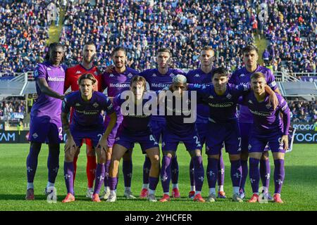 Équipe d'ACF Fiorentina lors de l'ACF Fiorentina vs Hellas Verona FC, match de football italien Serie A à Florence, Italie, le 10 novembre 2024 Banque D'Images