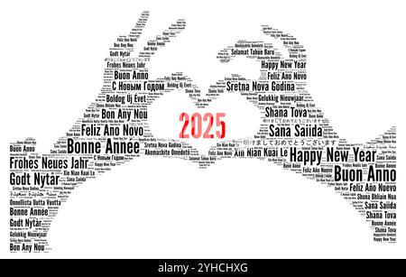 Bonne année 2025 nuage de mots dans différentes langues Banque D'Images