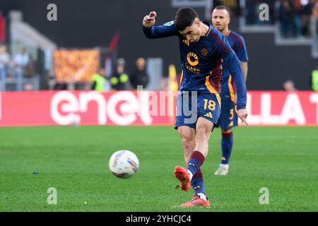 Matias Soule de L'AS Roma lors du match de Serie A entre L'AS Roma et le Bologna FC au stade Olimpico à Rome (Italie), le 10 novembre 2024. Banque D'Images