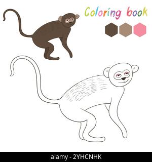 Livre de coloriage vervet disposition enfants pour le jeu Illustration de Vecteur