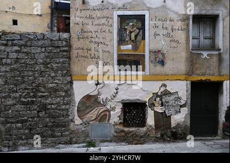 Wandgemälde à Orgosolo, Sardinien, Itallien Banque D'Images