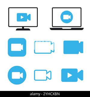 Symbole de streaming multimédia en direct pour les médias sociaux Illustration de Vecteur