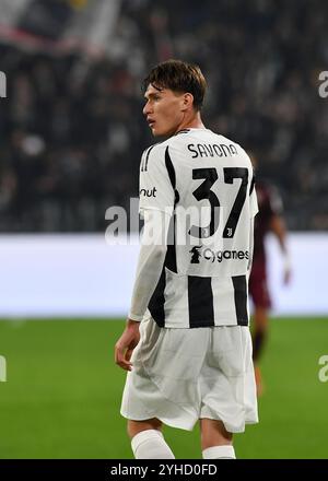 Nicolo Savona Juventus FC pendant le match de Serie A 2024/25 entre la Juventus FC et le Torino FC au stade Allianz le 09 novembre 2024 à Turin, Italie - ph Giuliano Marchisciano pendant le match de Juventus FC vs Torino FC, match de football italien Serie A à Turin, Italie, 09 novembre 2024 Banque D'Images