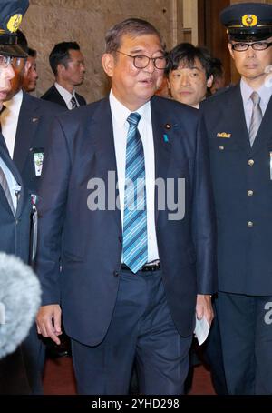 Tokyo, Japon. 11 novembre 2024. Shigeru Ishiba se promène à la Diète nationale à Tokyo, au Japon, le lundi 11 novembre 2024. Photo de Keizo Mori/UPI crédit : UPI/Alamy Live News Banque D'Images