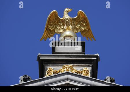 Hôtel de ville historique Stadthuis sur la Grote Markt, vue détaillée, Aigle d'Or, site du patrimoine mondial de l'UNESCO, Anvers, Belgique, Europe Banque D'Images