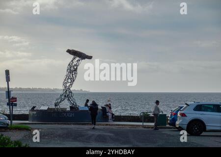 Statue de Finn McCool, Lough Neagh Banque D'Images