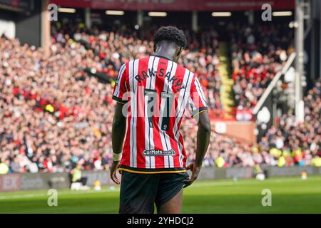 Sheffield, Royaume-Uni. 10 novembre 2024. Sheffield United Jesurun Ran-Sakyi (11 ans) lors du Sheffield United FC v Sheffield Wednesday FC Sky Bet EFL Championship match à Bramall Lane, Sheffield, Angleterre, Royaume-Uni le 10 novembre 2024 Credit : Every second Media/Alamy Live News Banque D'Images