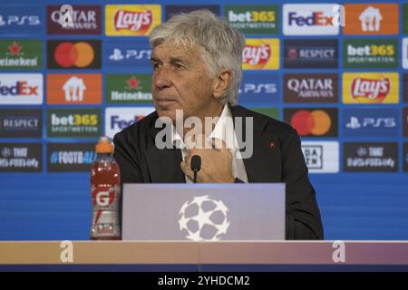 Match de football, entraîneur Gian Piero GASPERINI Atalanta Bergamo à la conférence de presse après le match, divers portraits, Stuttgart Arena, Stuttgart Banque D'Images