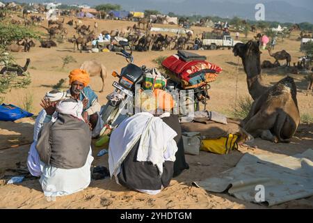 Pushkar, Rajasthan, Inde. 11 novembre 2024. La plus grande foire aux chameaux du monde à Pushkar. La Foire de Pushkar, également connue comme une foire annuelle de chameau et de bétail de cinq jours, a lieu dans la ville de Pushkar, Ajmer. Il est exécuté entre les mois d'octobre et novembre et est l'une des plus grandes foires de bétail au monde. (Crédit image : © Shaukat Ahmed/Pacific Press via ZUMA Press Wire) USAGE ÉDITORIAL SEULEMENT! Non destiné à UN USAGE commercial ! Banque D'Images