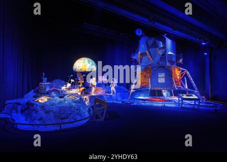 Salle d'exposition Moon Landing - Programme Apollo à Space Adventure - NASA Experience - Canela, Rio Grande do Sul, Brésil Banque D'Images