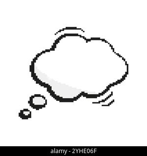 Icône zone vierge de message texte pixellisé. Boîte de dialogue de message de bulle de parole Cloud Pixel pour le texte. Style rétro 8 bits. Nuage de bulles de parole. Vecteur isolé Illustration de Vecteur