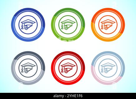 Conception d'icône de chapeau de diplôme, icône de chapeau académique pour les applications et les sites Web Illustration de Vecteur
