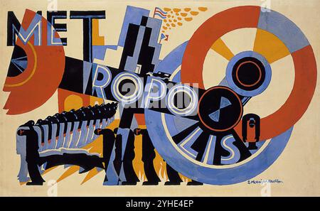1926 conception d'affiche Metropolis pour le film Metropolis de Fritz Lang gouache E. McKnight Kauffer Banque D'Images