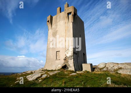 tour de signalisation sur banbas couronne ancienne station de surveillance des garde-côtes abandonnée malin head, comté de donegal, république d'irlande Banque D'Images