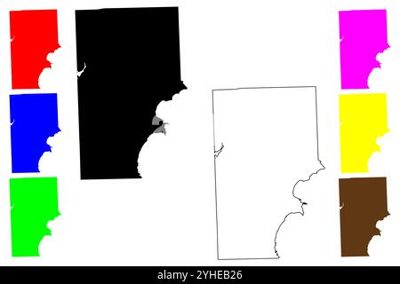 Macomb County, Michigan (comté des États-Unis, États-Unis d'Amérique, États-Unis, États-Unis) carte illustration vectorielle, scribble sketch carte Macomb Illustration de Vecteur