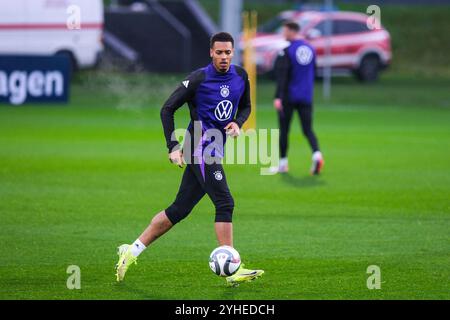 Francfort-sur-le-main, Allemagne. 11 novembre 2024. Felix Nmecha (Deutschland) Am Ball, GER, entraînement, DFB Fussball Herren Nationalmannschaft Deutschland, Am DFB-Campus à Francfort-sur-le-main, 11.11.2024. Foto : Eibner-Pressefoto/Florian Wiegand crédit : dpa/Alamy Live News Banque D'Images