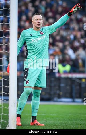 Rome, Italie, Italie. 10 novembre 2024. Lukasz SKORUPSKI de Bologne lors du match de Serie A entre L'AS Roma et le Bologna FC au Stadio Olimpico le 10 novembre 2024 à Rome, Italie. (Crédit image : © Matthieu Mirville/ZUMA Press Wire) USAGE ÉDITORIAL SEULEMENT! Non destiné à UN USAGE commercial ! Banque D'Images