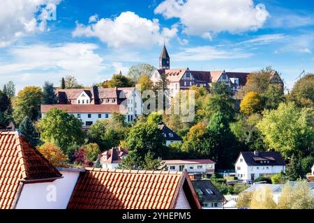Vue sur l'église Hephata à Schwalmstadt, Hesse, Allemagne Banque D'Images