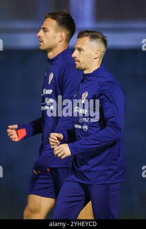 Zagreb, Croatie. 11 novembre 2024. Joueur de Croatie Mislav Orsic lors de la session d'entraînement de l'équipe nationale croate de football avant le match de la Ligue des Nations contre l'Écosse. Photo : Luka Stanzl/PIXSELL crédit : Pixsell/Alamy Live News Banque D'Images