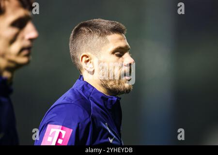 Zagreb, Croatie. 11 novembre 2024. Joueur de Croatie Andrej Kramaric lors de la session d'entraînement de l'équipe nationale croate de football avant le match de la Ligue des Nations contre l'Écosse. Photo : Luka Stanzl/PIXSELL crédit : Pixsell/Alamy Live News Banque D'Images