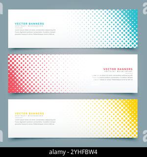Bannières et en-têtes de demi-ton design Illustration de Vecteur