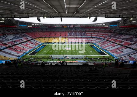 Munich, Allemagne. 10 novembre 2024. Football américain, NFL, Carolina Panthers - New York Giants, Journée 10, main Round à l'Allianz Arena : l'Allianz Arena avant le match. Crédit : Sven Hoppe/dpa/Alamy Live News Banque D'Images