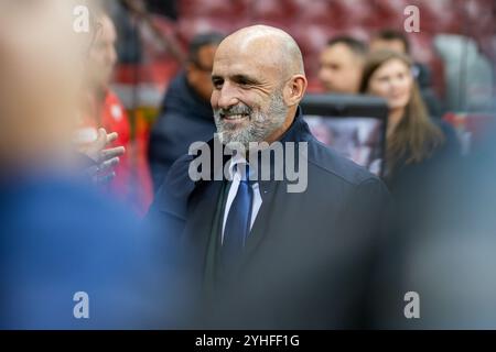 Michal Probierz entraîneur de la Pologne vu lors du match de l'UEFA Nations League entre la Pologne et la Croatie au stade PGE Narodowy. Banque D'Images