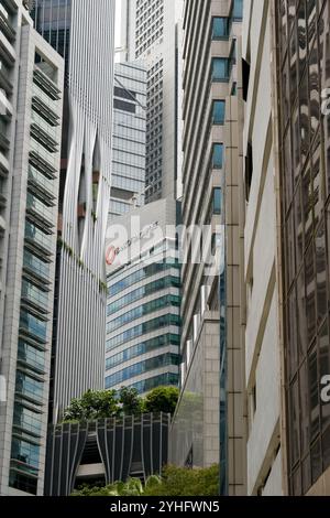 Rue du marché du siège social de Singapore Bank entourée de gratte-ciel dans le quartier financier central du centre-ville Singapour Asie Banque D'Images