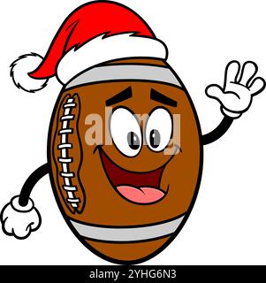 Jeu de football de Noël, illustration vectorielle dessinée à la main, isolé sur fond transparent Illustration de Vecteur