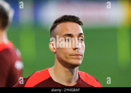 Gondomar, Portugal. 11 novembre 2024. Dominik Marczuk (Pologne) vu lors de la première journée d'entraînement du camp de l'équipe nationale polonaise avant le match contre le Portugal à l'Estadio de Sao Miguel. Crédit : SOPA images Limited/Alamy Live News Banque D'Images