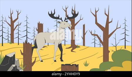 Illustration plate de déforestation Illustration de Vecteur