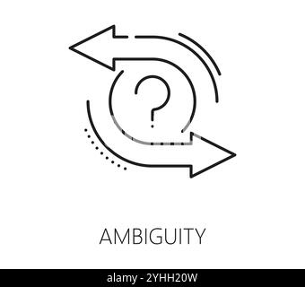 Icône de ligne d'analyse des données et d'analyse des ambiguïtés. Présentation de la performance de la stratégie de l'entreprise, analyse de la base de données d'affaires ou infographie de données financières vectorielles de contour Illustration de Vecteur