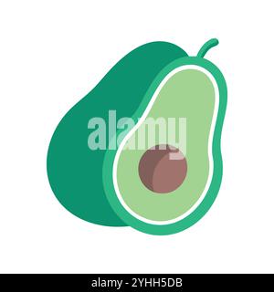 illustration vectorielle simple d'un avocat, dans un style simple et propre, adapté aux thèmes de la nourriture et de la santé. illustration plate de fruits. Illustration de Vecteur