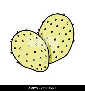 illustration vectorielle simple d'une poire cactus, dans un style simple et propre, adapté aux thèmes de la nourriture et de la santé. illustration plate de fruits. Illustration de Vecteur